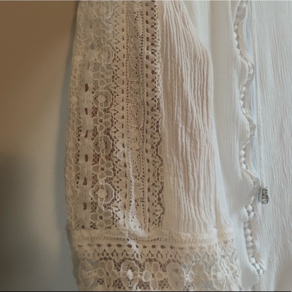 Sandra Darren White Lace Dress with Slip - Size 10 - Picture 7 of 8